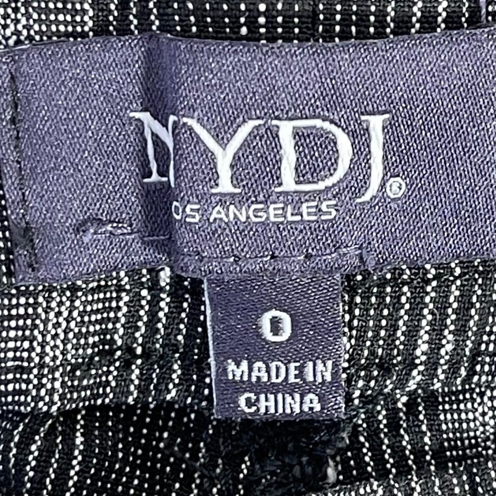 NYDJ Black Striped Linen Blend Trouser Pants‎ Sz 0 - Picture 4 of 13